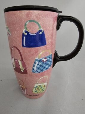 Cypress Home Pink Travel Mug with Handbag Print